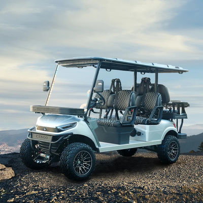 Un buen precio. Carruaje de golf de 6 plazas de carretera personalizado con energía eléctrica y caja de carga Posición de pie de la coleta de cola Desequipada en línea