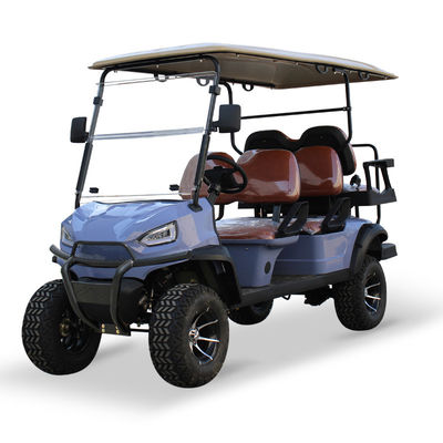 Un buen precio. Transporte de caza de motor de 48V 5KW CA de 6 plazas, carrito de golf con sistema de freno de tambor trasero y velocidad máxima ≤ 30Km/h en línea