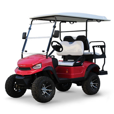 Un buen precio. 48V5KW AC Motor levantado Carro de golf de espalda a espalda 4 plazas con gran potencia y posición de pie de cola Caddie Desequipado en línea