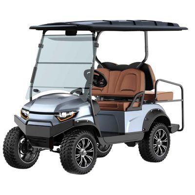 Un buen precio. 72V 5KW AC Motor levantado 4 Carro cazador de pasajeros Edición básica Carros de golf comunitarios eléctricos para el transporte comunitario en línea